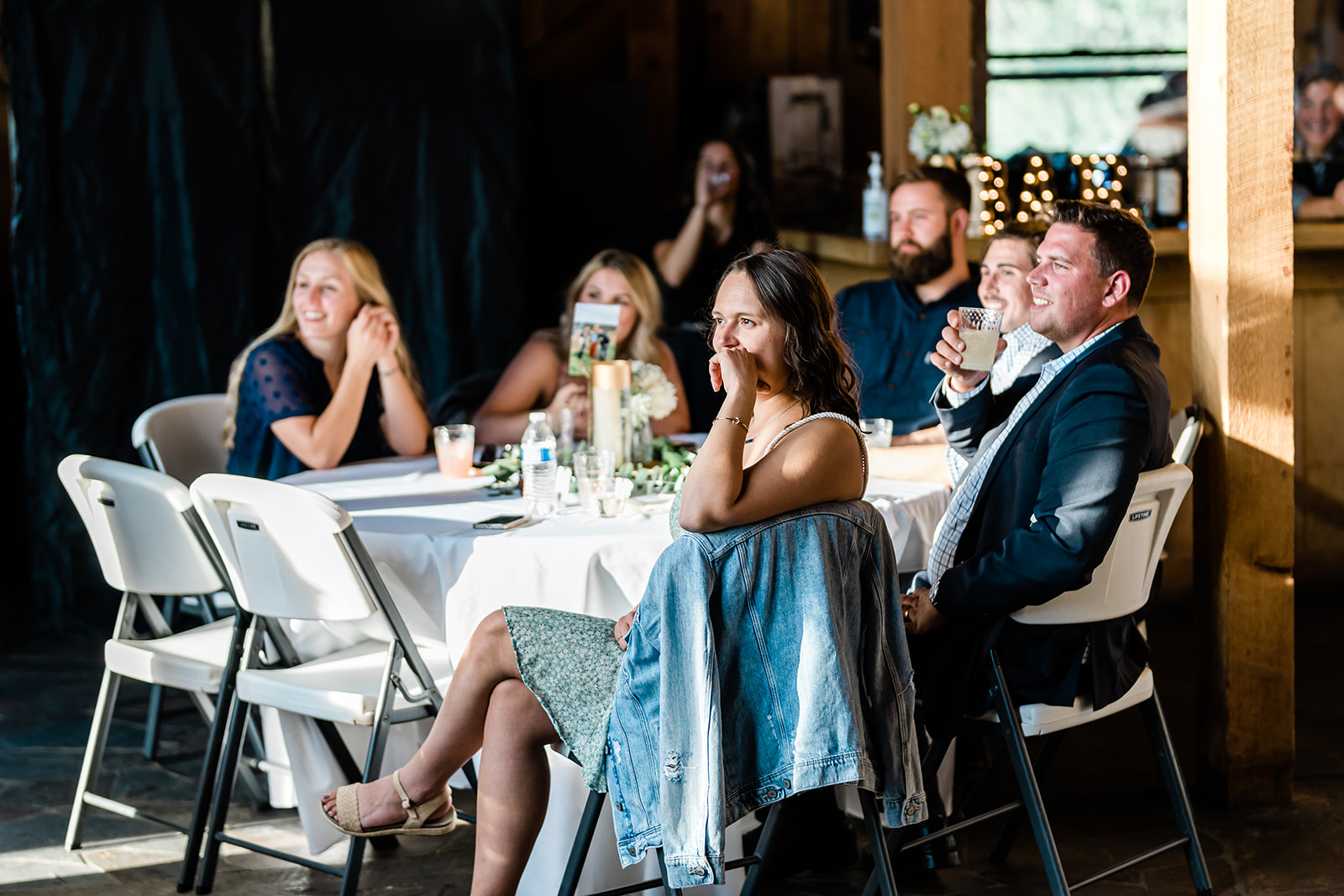 Guests at a Cattle Barn Wedding