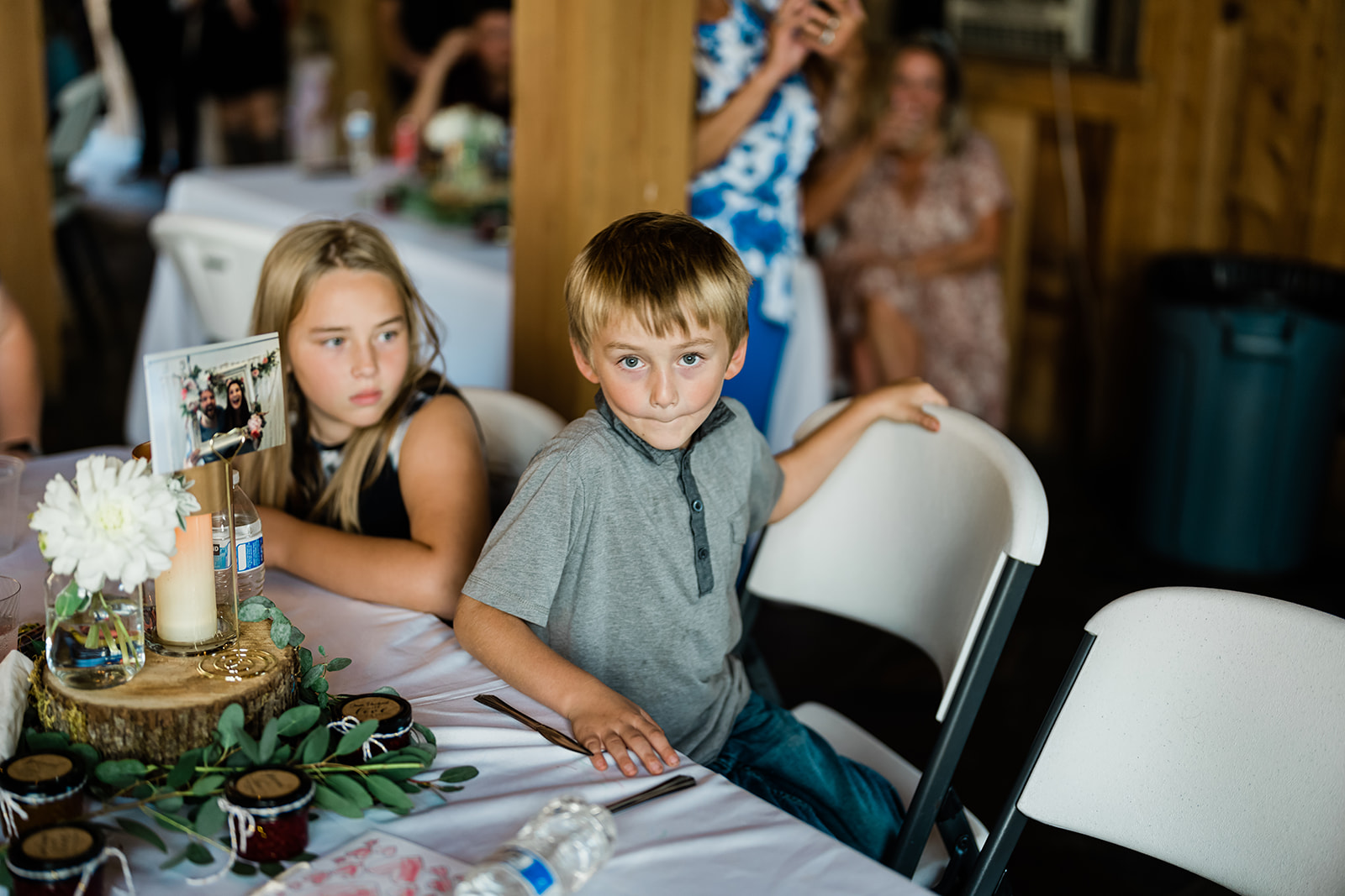 Kids at a Cattle Barn Wedding