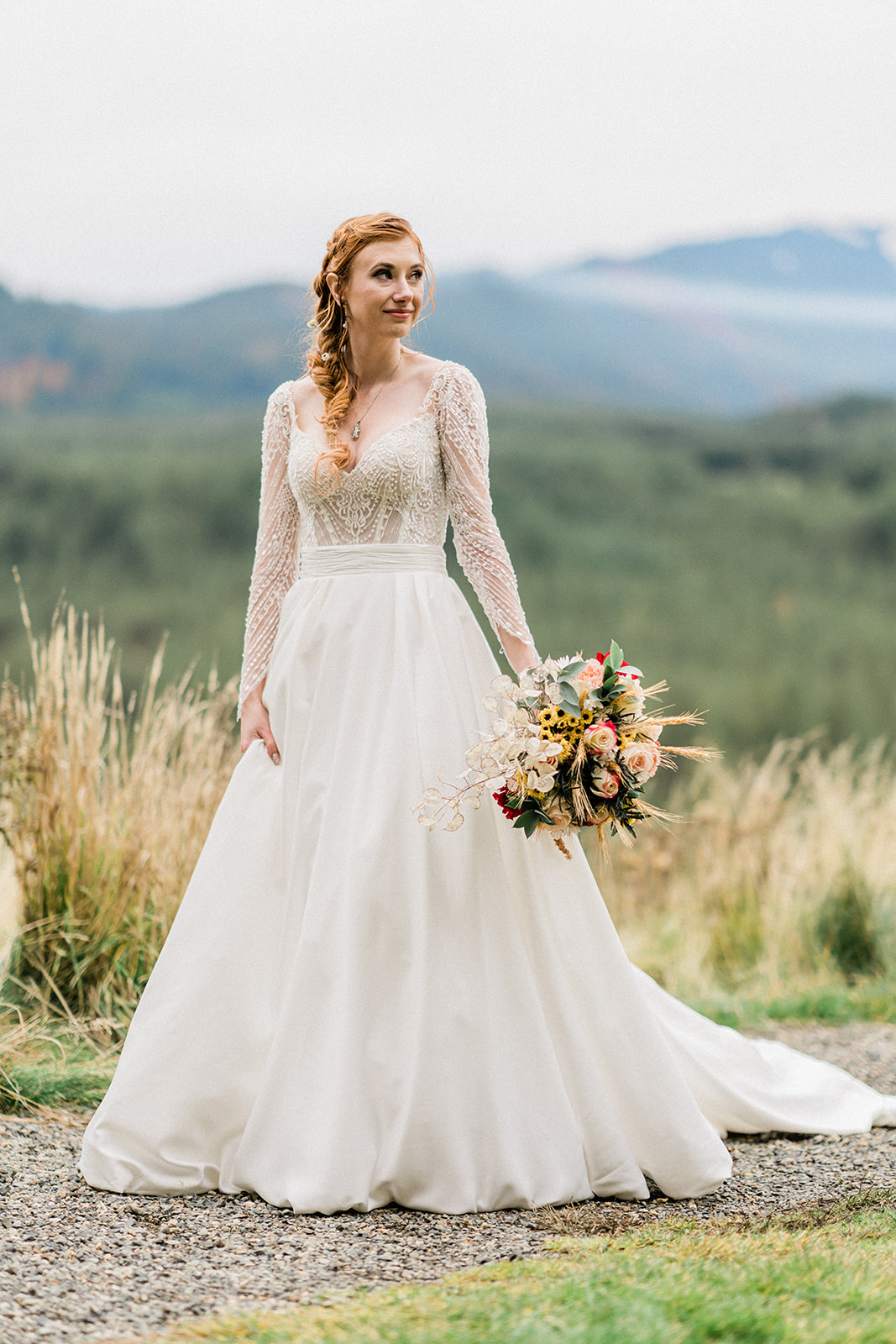 Bride outside at Swiftwater Cellars