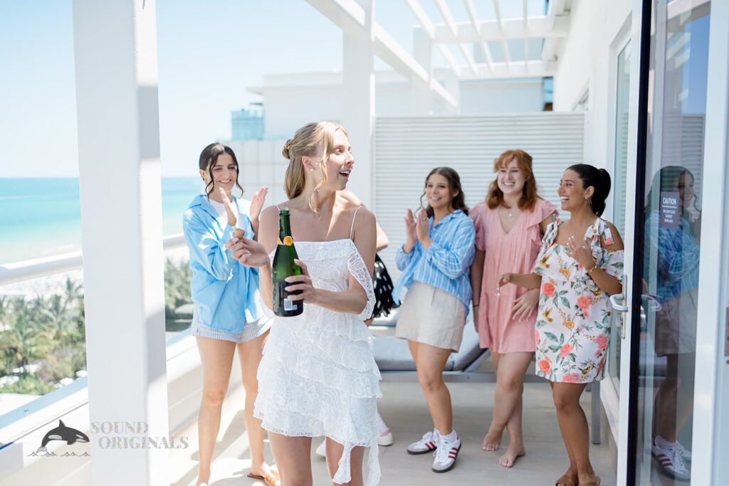 The bride to be getting ready with her bridesmaids at The Palms Hotel &amp; Spa Wedding