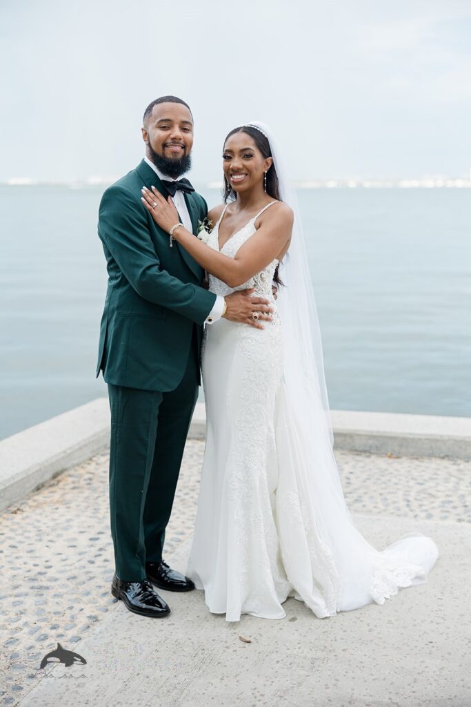 Newlyweds at the bay at Briza on the Bay Wedding