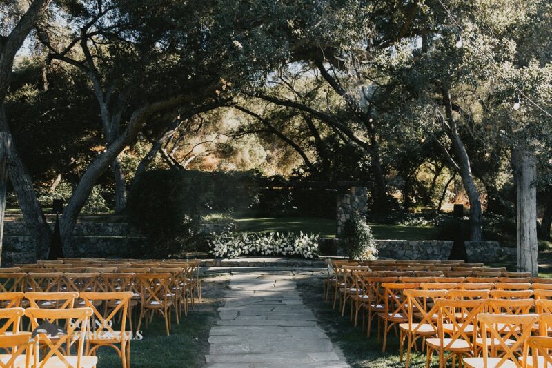 Radiant outdoor of The Havens Country Club set for the wedding