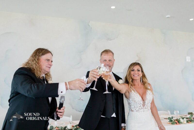 Bestman toasts for the newlyweds of the Harborside Chapel Wedding