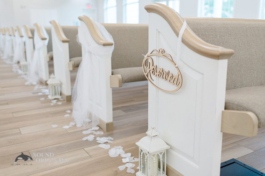 Aesthetic seats of the Harborside Chapel Wedding